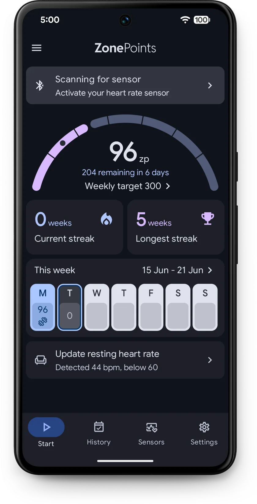 ZonePoints home dashboard