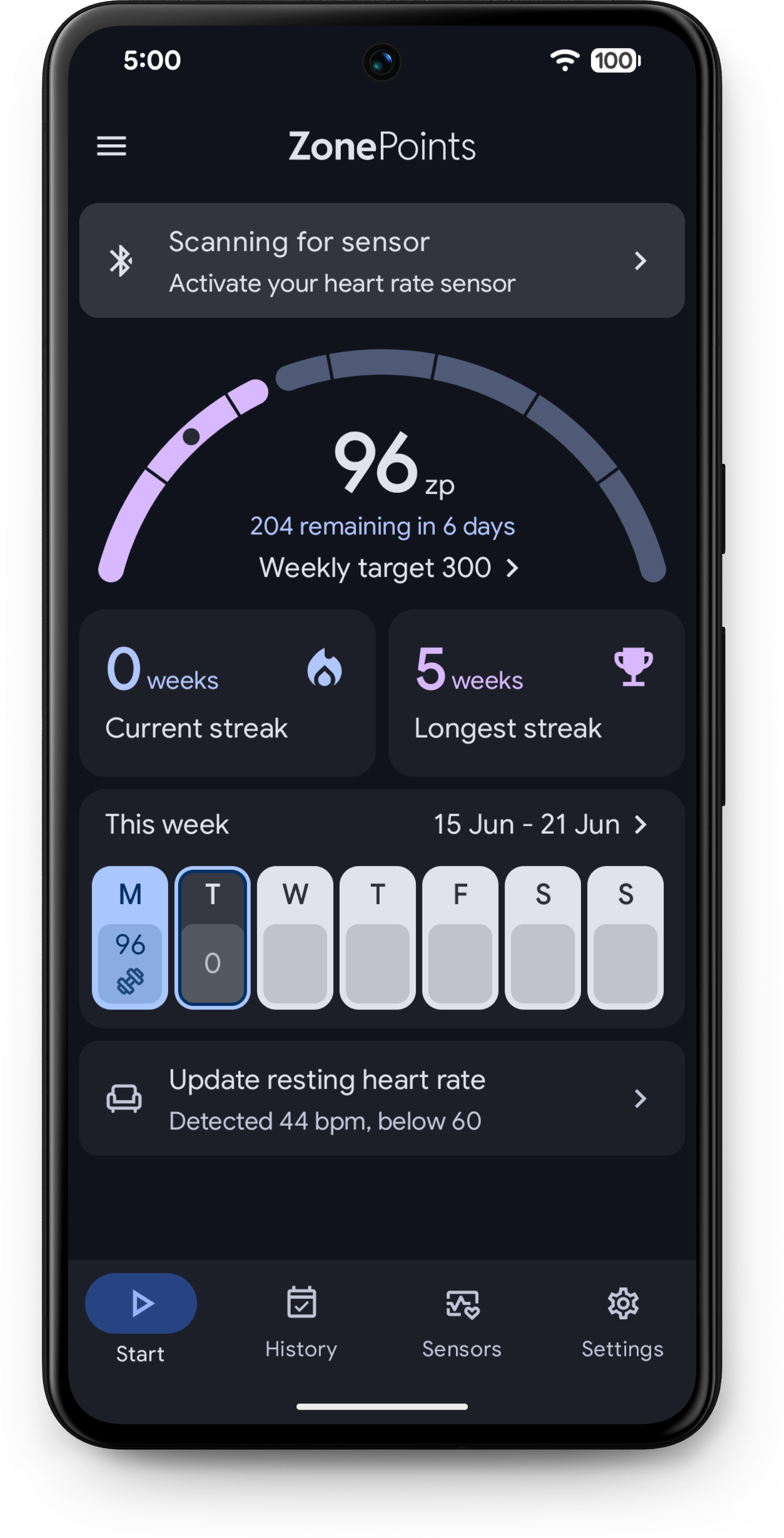 ZonePoints home dashboard